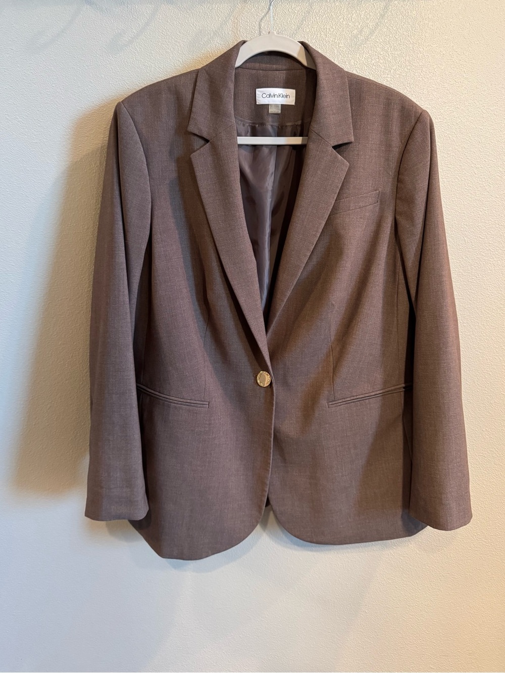 Calvin Klein Women's Brown Single-Button Blazer